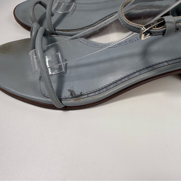 J. MCLAUGHLIN Helena Croc Embossed Sandals Block Heels Dusty Cloud Size 10 - Picture 5 of 8